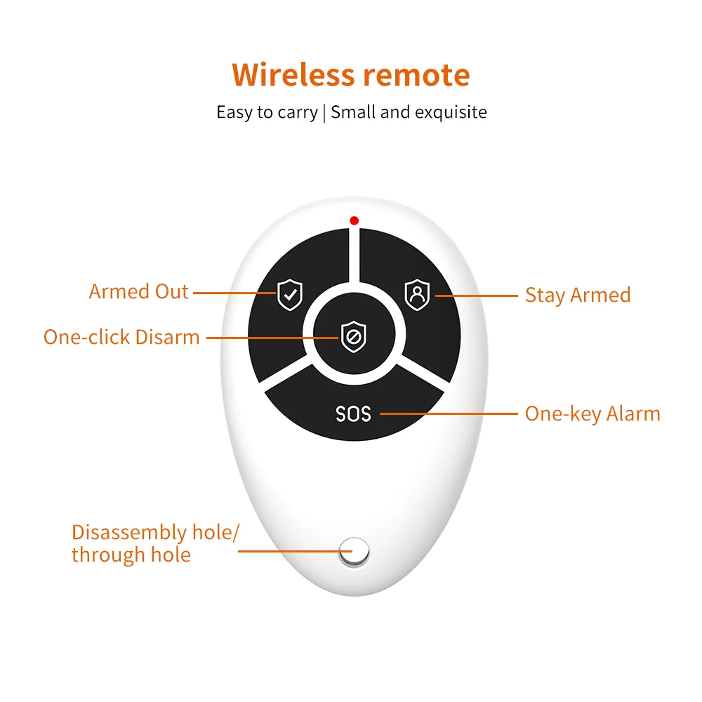 Staniot 433MHz Smart Wireless Remote Control Portable 4 Buttons for Burglar Security Alarm System