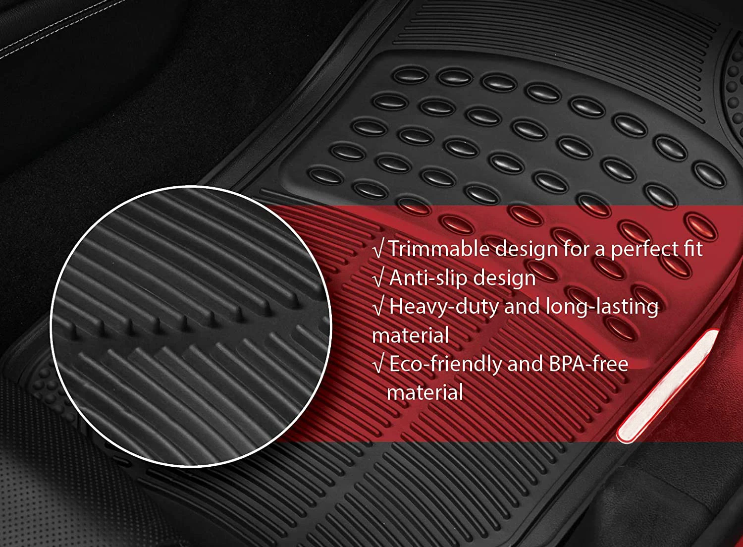 Rubber Floor Mat Car 4 Pieces Customized Logo Factory Price Buy