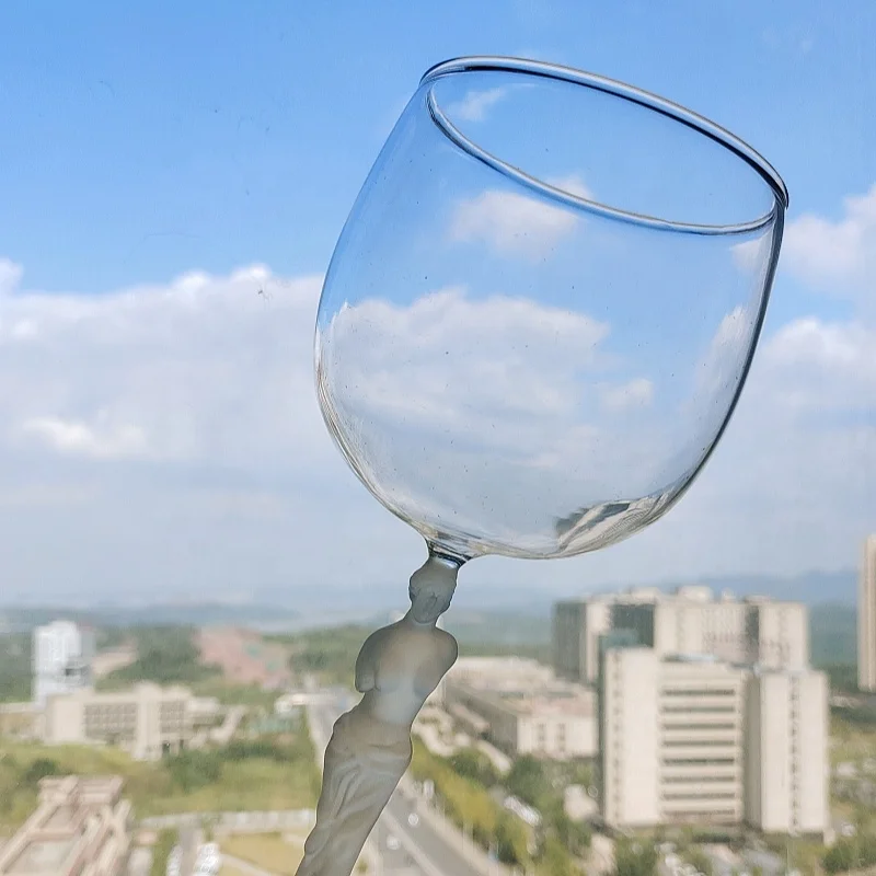 Novelty Beauty Venus De Milo Cocktail Glass Goblet Champagne Flutes Sexy Man Body Shaped venus Wine Glass Cup with Frosted Stem