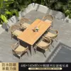 160x80mm slab long table with 6 chairs