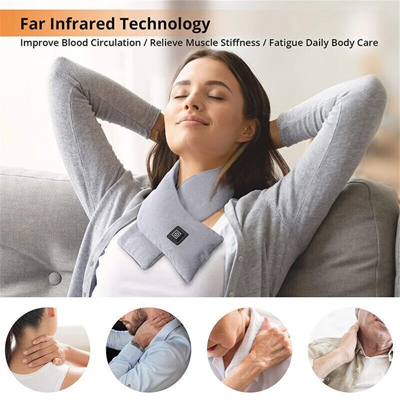 new winter plush smart intelligent usb heat scarf heating pads neck warmer electric heating scarf