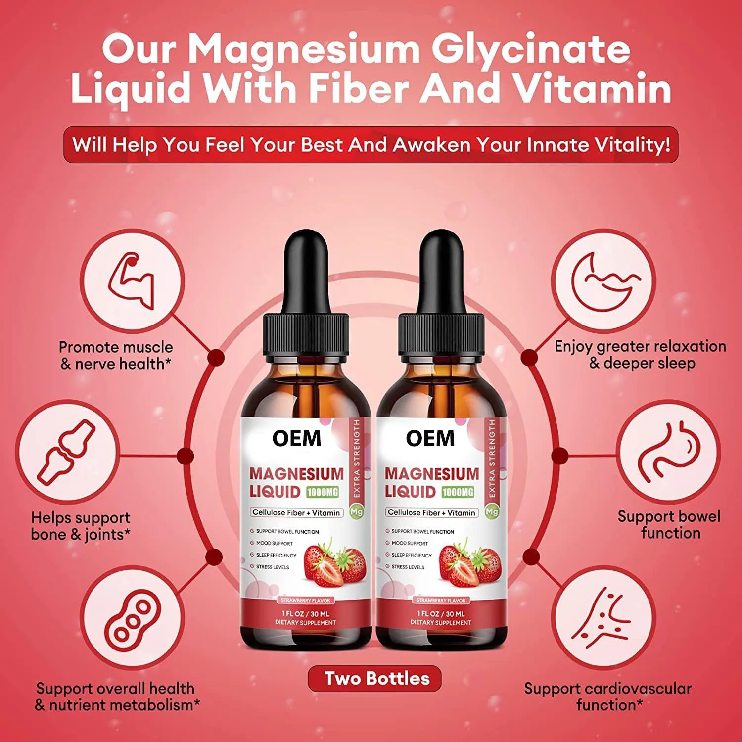 Oem Private Label Magnesium Glycinate Supplement Magnesium Liquid Drops 