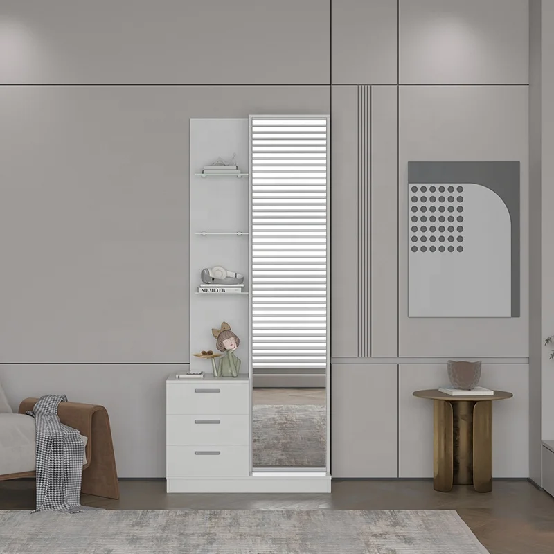 White Dressing Table with Mirror and Drawers Bedroom Furniture Modern Style Storage Drawers