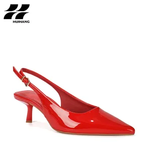 Women's Patent Leather Stiletto Pumps Trendy Pointed Toe Slingback Wedding Shoes for Spring/Summer Parties & Evenings