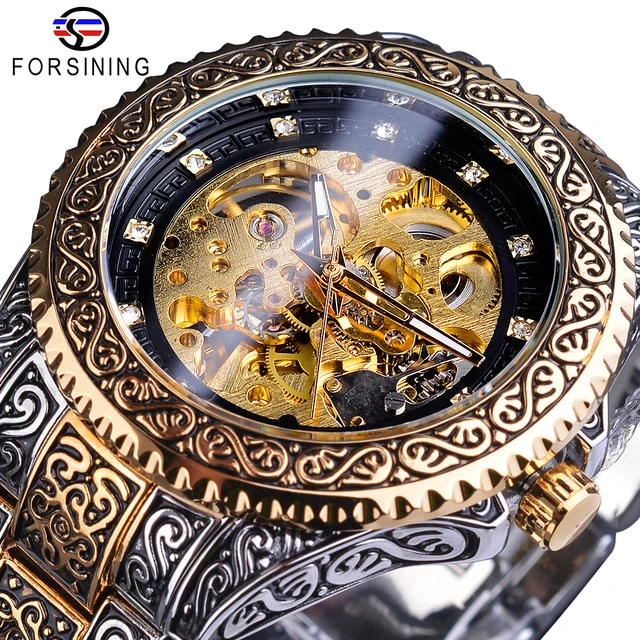 Forsining Gold Skeleton Automatic Men's Watch