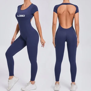 Gym Fitness Sets Workout Sportswear Sets Open Back One Piece Yoga Jumpsuit Women