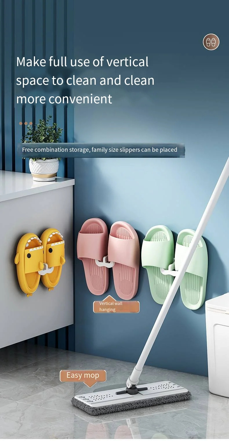 Bathroom slipper rack Wall-mounted perforation-free toilet shoe drain rack Bathroom wall storage sandal rack details