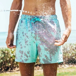 Manufacturer Breathable Men's Beach Shorts Multicolor Sports Discoloration in Water Mens Swim Trunks