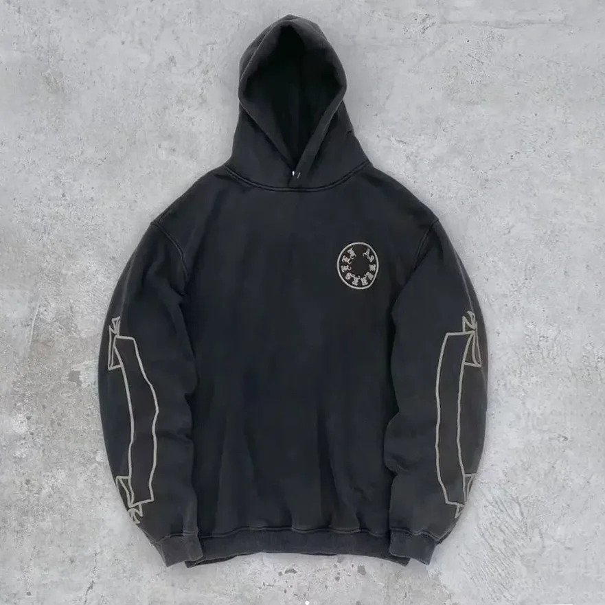 Customized Drawstrings Pullover Hoodies Printing Heavyweight Acid Wash Custom logo Hoodie for Men gallery 3