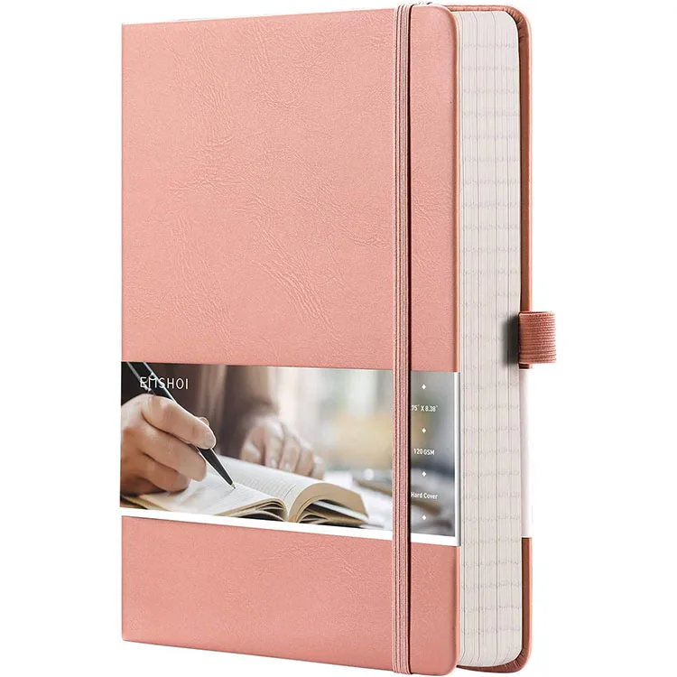 256 Pages A5 Journal Square Grid Notebooks for Work Executive Hardcover Leather Inner Pocket Pen Loop