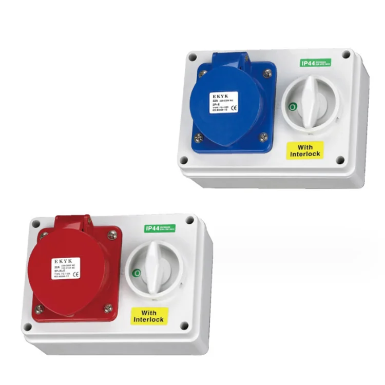 International Standard Socket with Switch and Mechanical Interlock IP44 ...