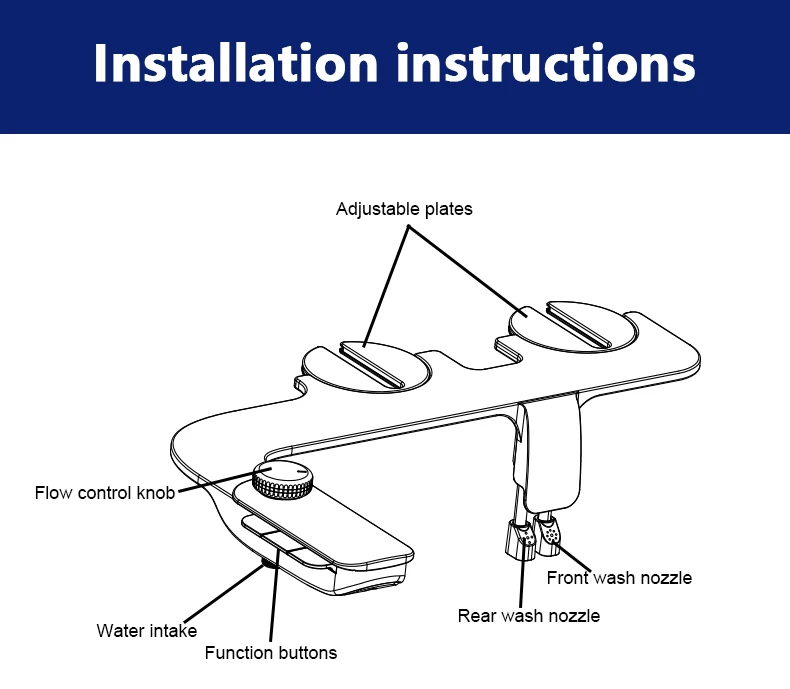 Buy Bidet Toilet attachment Custom Dual Nozzle Self-Cleaning Toilet Bidet Sprayer Ultra-slim Non Electric Shattaf Bidet manufacture