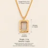 Collana fotografica quadrata in oro con diamanti intarsiati