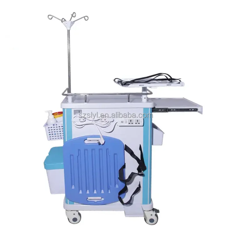ABS Emergency Cart  Medical Emergency Trolley Caters With Big Drawers