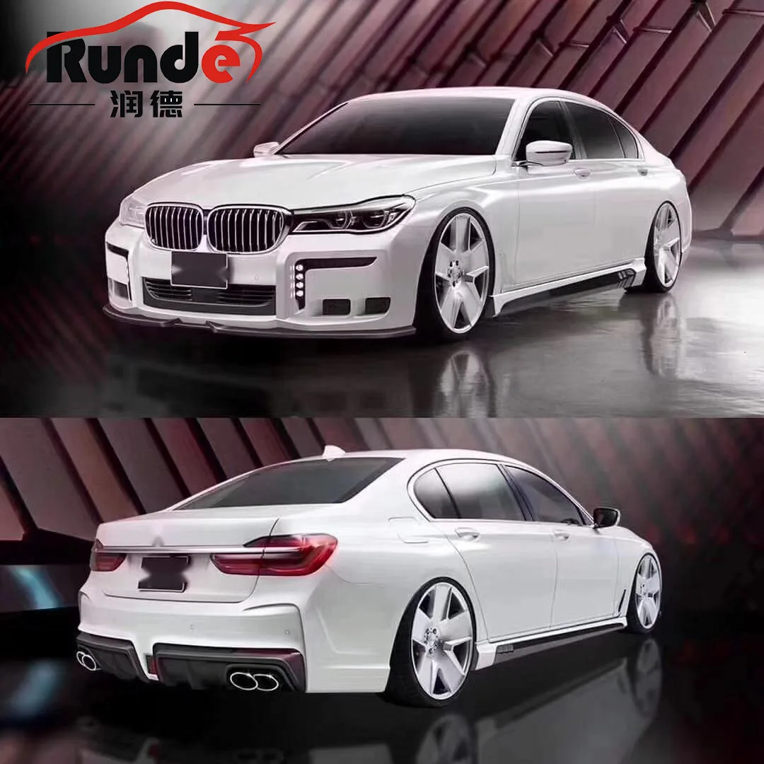 RD WD Style FRP Material Wide Body Kits Front Rear Bumper Side Skirts for BMW 7 Series G11 G12 Body Kit
