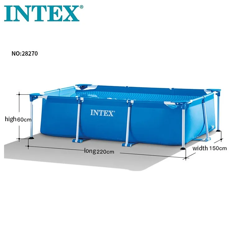 Easy Set Rectangular Metal Frame Above Ground Family Pools Swimming Outdoor Intex