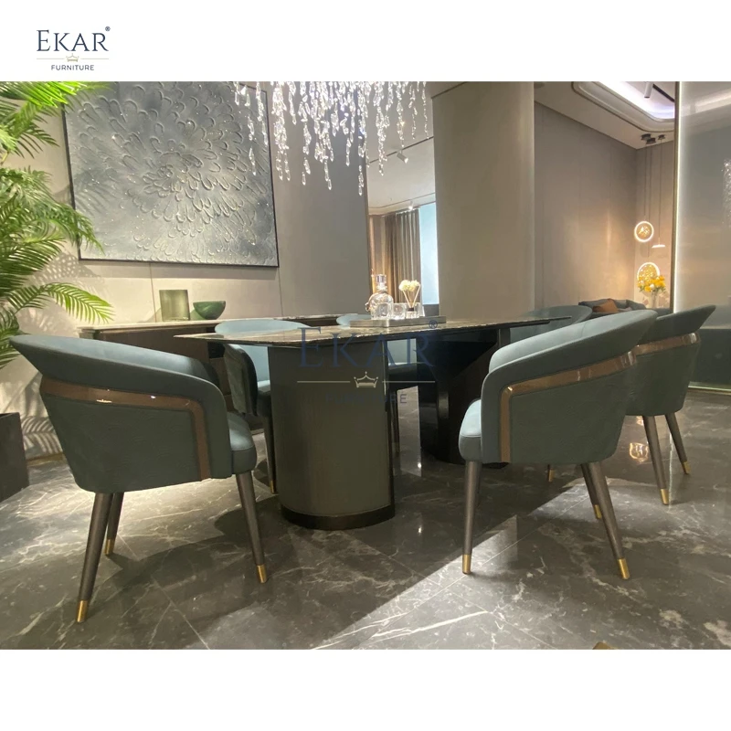 product new design modern furniture champagne gold gloss restaurant dining table dining table and chairs set-62