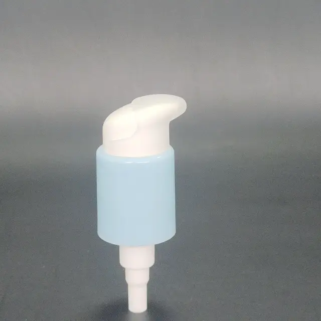 China Supplier Plastic PP Cosmetic Lotion Pump Serum Pump , Blue Metallic Finish Lotion Dispenser for Skincare Bottles