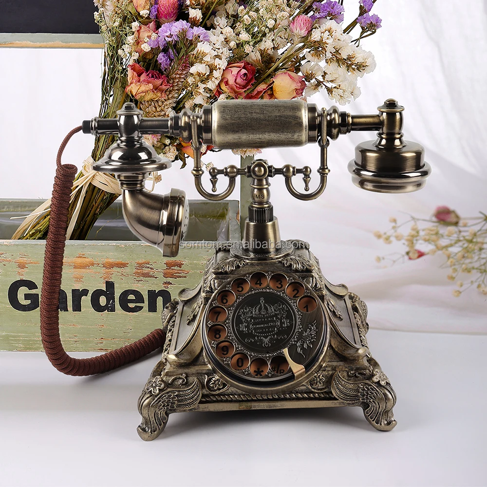 Wholesale New Arrival Vintage White Chrome Bronze Gold Telephone