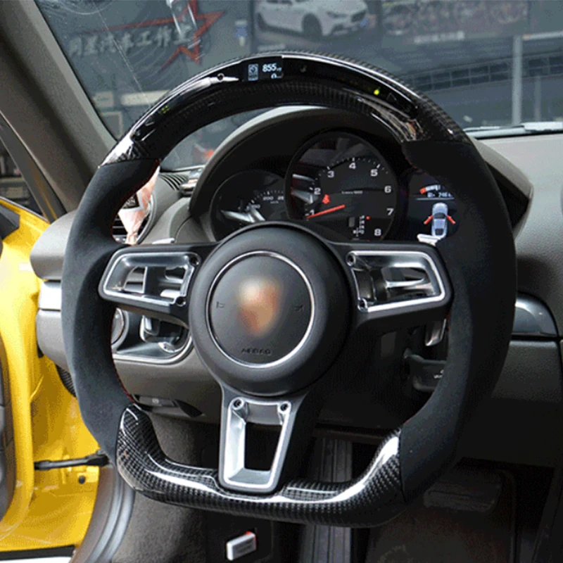 Для Porsche Cayenne Panamera 911 997 Mk2 Boxster Cayman 987 100% Настоящее углеродное волокно светодиодное рулевое колесо горячая
