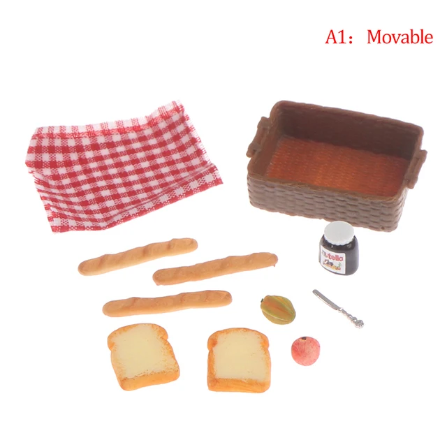 1:12 casa de muñecas en miniatura frühstücksset pan cesta casa de muñecas comida accesorios XF B _ R 