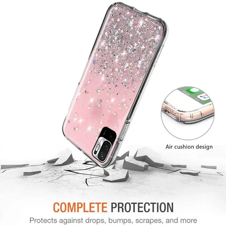 Vauki Coque Paillettes Pour Xiaomi Redmi Note 11/Note 11S [Verre Trempé *1] Silicone Transparent Étu TPU Souple Glitter Antichoc De Protection Housse Anti Rayures Case Cover Pour Redmi Note 11 6,43