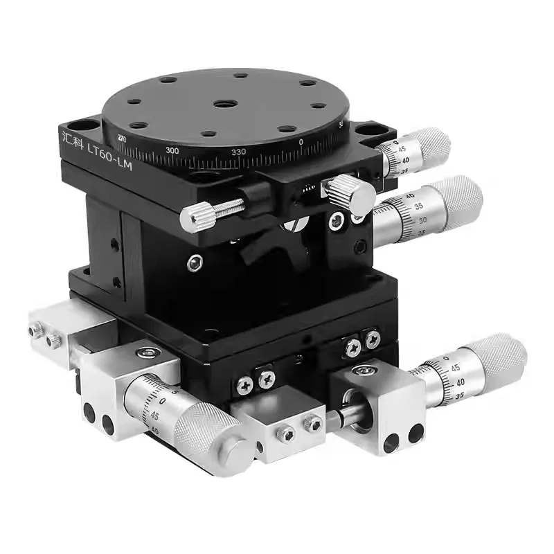 TEBAK XYZR 4Axis Trimming Platform V-Type 4 Axis Manual Linear Stage Bearing Tuning Sliding Table