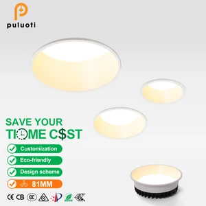 Premium Aluminum Recessed Downlight with 81mm, Available in 3000K/4000K/6000K Color Temperatures, Commercial and Household Use