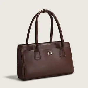 Custom Tote Bag for Women Stylish Smooth PU Vegan Leather  Shoulder Bag  PU Hand Bags Latest Trending Ladies Tote Bag