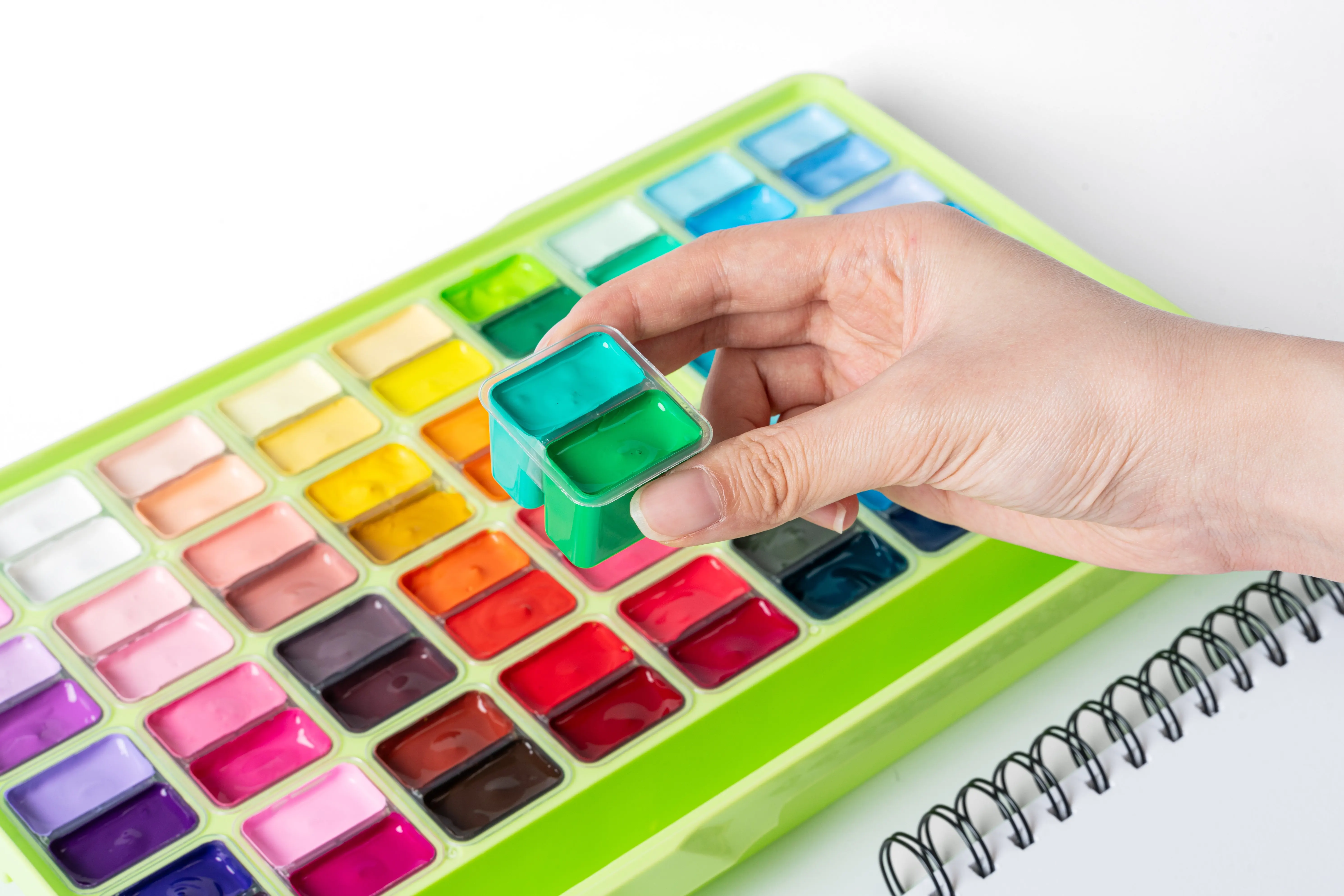 MIYA HIMI Twin Cup Gouache Paint Set - 72 Colors, 12G Each, Felt