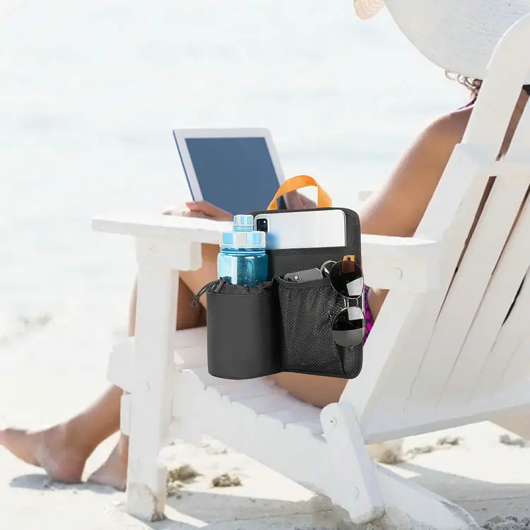 Heavy Duty Hanging Chair Attachment Armrest Organizer With Water Bottle