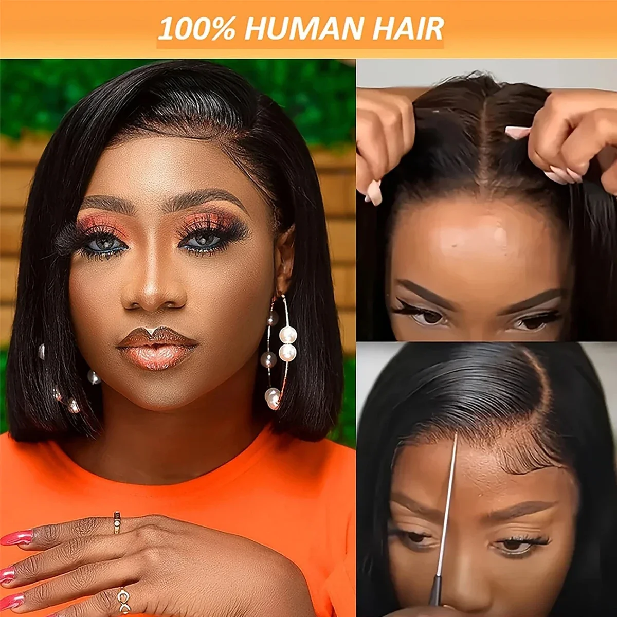 Parrucca bob capelli veri 6x6 lace closure glueless per donna_voghion.com