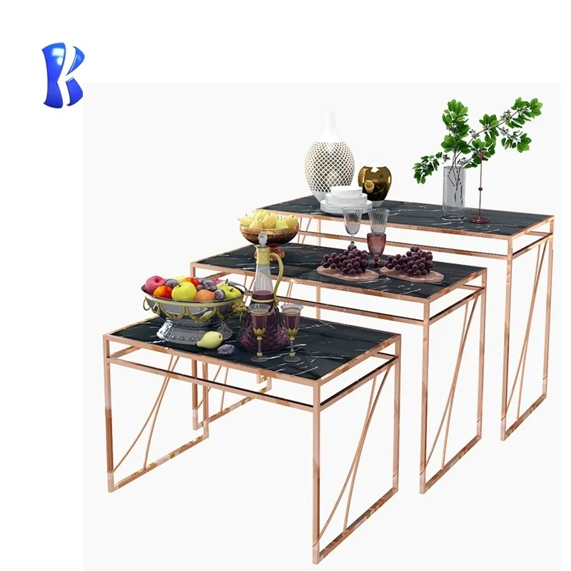 OKEY Party Foldable Buffet Table Round LED Cocktail Table