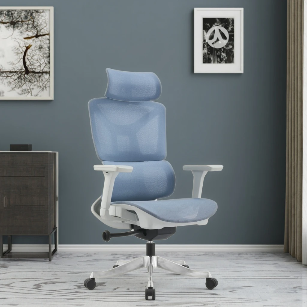 Full Mesh Support Professional Chair Multi-dimensional Headrest PU Armrest Enhanced Breathable Office Seating 5