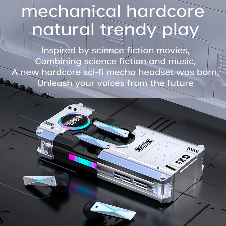 DX-08 Metal Gaming TWS Earbuds - Fast Charge & Noise Cancelling