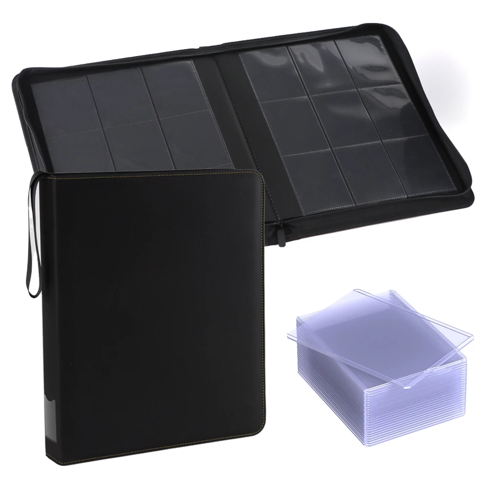 Top Load Card Binder 9 Pockets Custom Toploader Binder Custom Logo PU Leather Trading Card TCG Top Loader Card Binder Top Load Card Binder 9 Pockets Custom Toploader Binder Custom Logo PU Leather Trading Card TCG Top Loader Card Binder