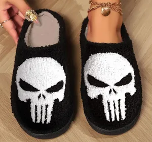 Wholesale Cute Plush Fuzzy Slippers Women Animal Print Plush Christmas Slipper Kawaii House Home Female Slipper for Lady