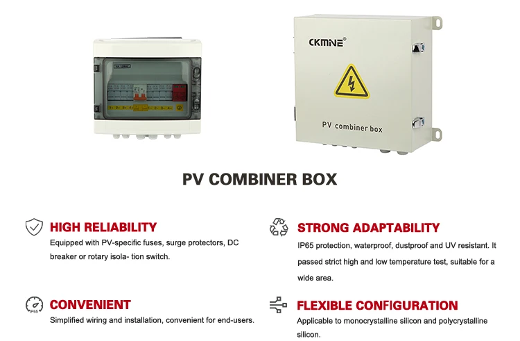 CKMINE Solar PV Combiner Box 4 String 4 Input 1 Output IP65 Waterproof DC Safety Circuit Breaker Controller for Power System supplier