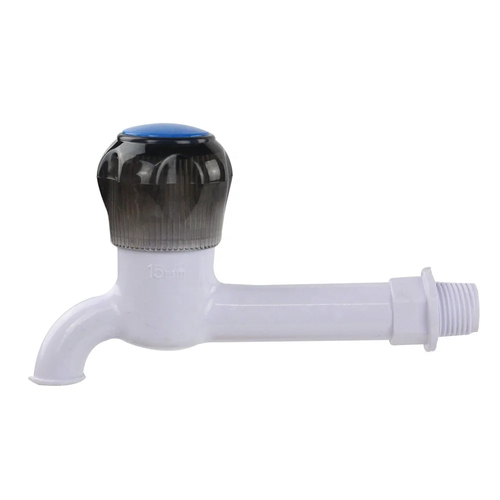 JS Plastic Bathroom Tap Bibcock With White Color
