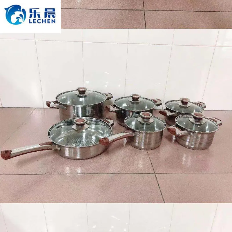 Double Bottom Cooking Pot Stainless Steel Stainless Steel Stock Pot  With Magnetic Cooking Pot Cookware Set