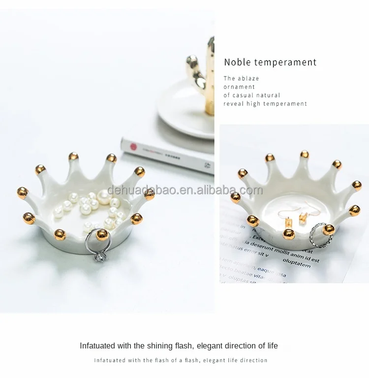 Custom Ceramic Ring Holder Jewelry Crown Shape Ring Trinket Tray Dish Birthday Wedding Festival Gifts.jpg