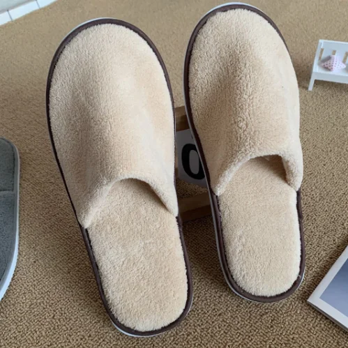 Good Quality New Style Product Customization Non-slip Cozy Soft Airline Slipper Disposable Luxury Hotel slippers factory