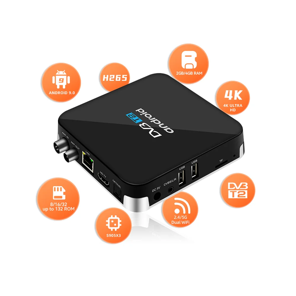 Ott Android Plus DVBT2 Hybrid Tv Box - 4K Video Decoder