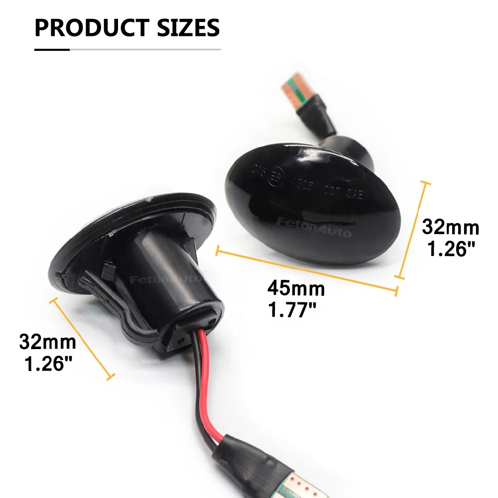 2 Feux De Côté Dynamiques LED Blanc Cristal Pour Fiat 500, 500L, 500C, Abarth - Neufs