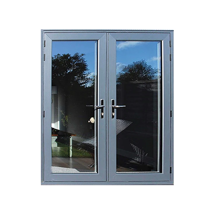 Simple Design House Patio Doors Design Double Pane Interior Aluminum Noiseless Casement Swing Glass Door for Home