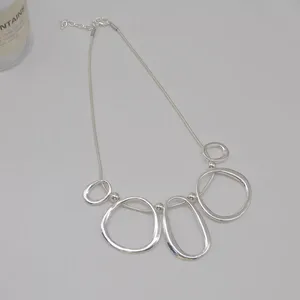 Customized Bohemian Style Snake Bone Chain Minimalist Geometric Circle Necklace Fashion Jewelry for Woman