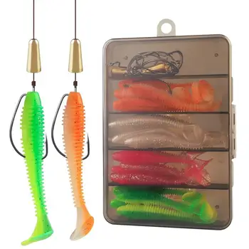 CHEERY Cross-border Wholesale 7.5cm Screw T-tail Soft Lures, Anti Snag Offset Hook for Texas & Carolina Rig Fishing Tackle – Soft Lure – view 5