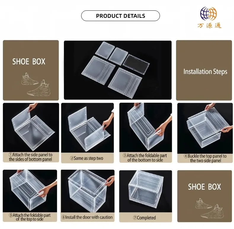 Wholesale Stackable Foldable Shoe Container Storage Box Clear
