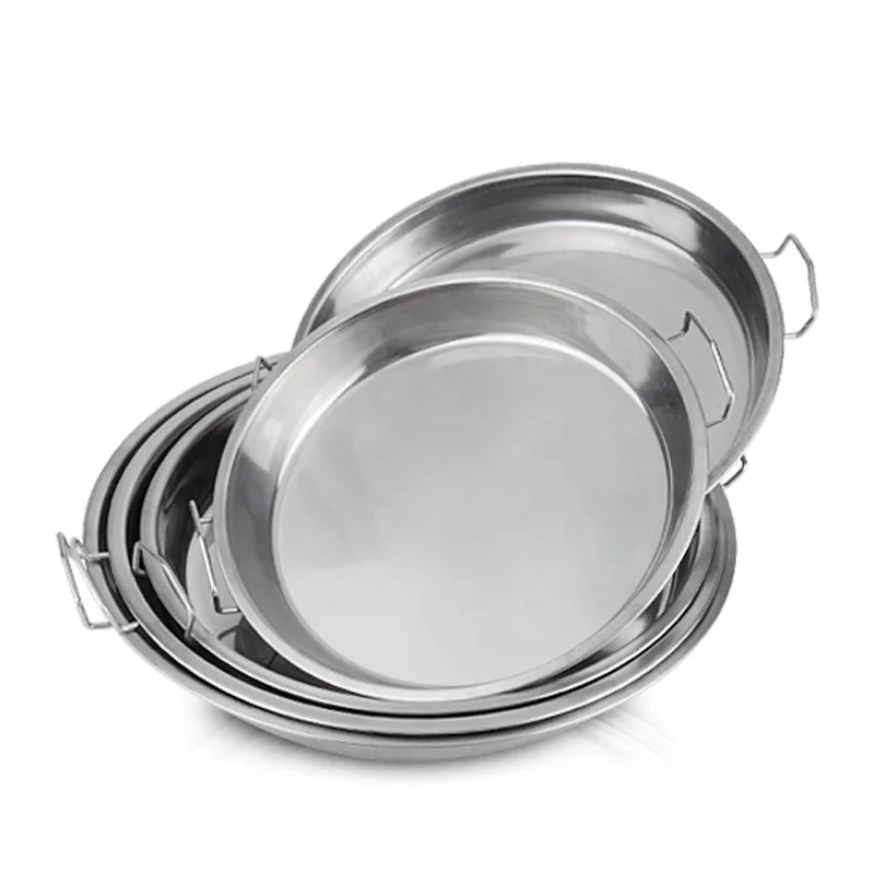 Teglia Da Forno Per Pizza Con Snack Rotondi In Acciaio Inossidabile Di  Buona Qualità Con Manico - Buy In Acciaio Inox Rotonda Pizza Vassoio Con La  Maniglia,Pizza Vassoio,Vassoio In Acciaio Inox Tondo