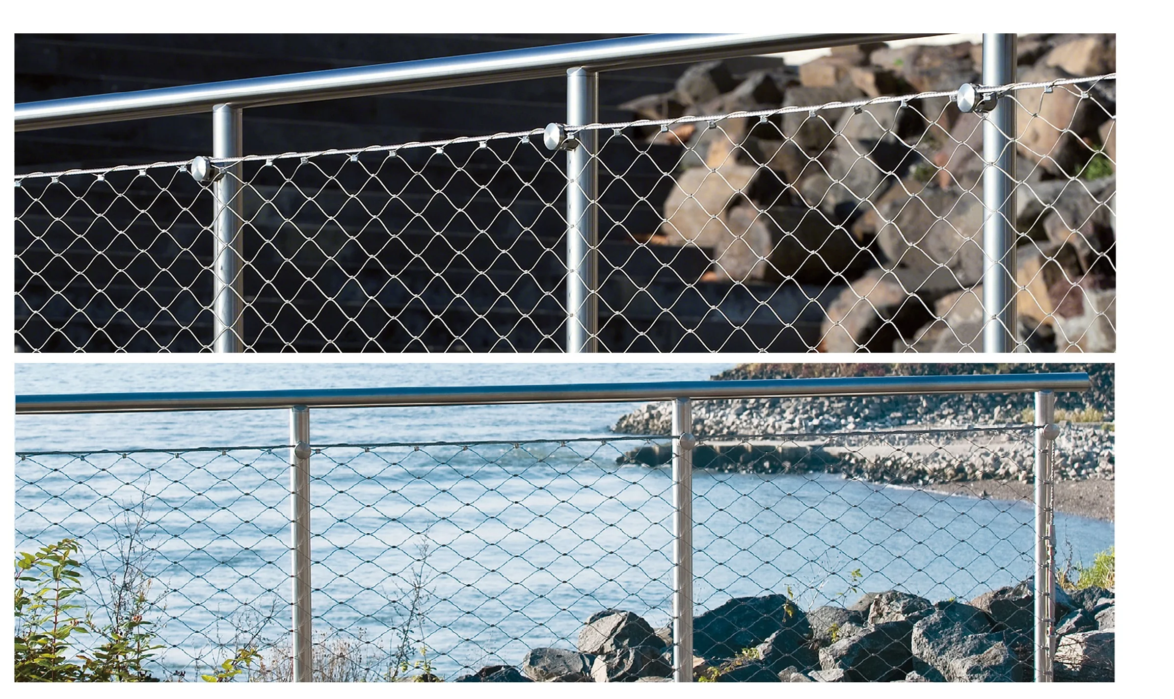 Outdoor Stainless Steel Wire Mesh Railing Post for Staircase Deck Fence ...